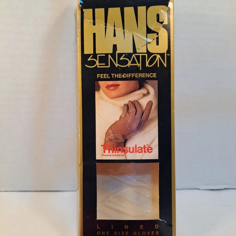 New Old Stock Vintage 1980s Hans Sensation Lined Thinsulate Gloves RED One Size